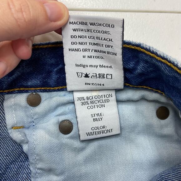 Boyish Billy Jeans Women's 26 Blue Button Fly Distressed Ankle Recycled Cotton‎ - Picture 8 of 14